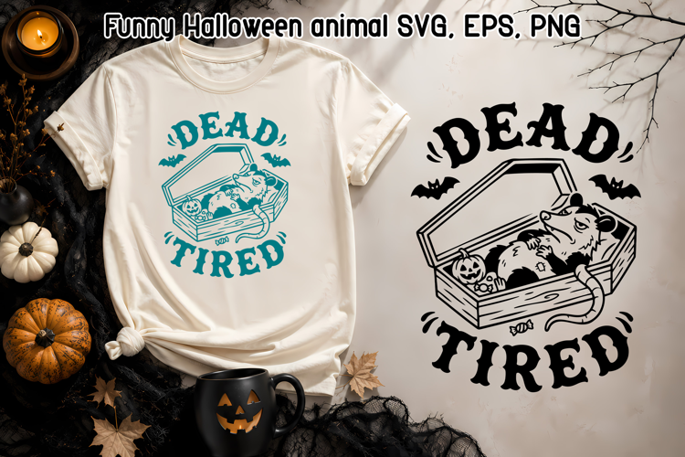 Funny Halloween Opossum SVG | Dead Tired Design