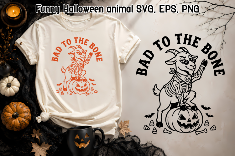 Funny Halloween Goat SVG | Bad to the Bone Design