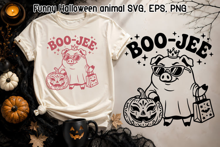 Funny Halloween Pig SVG | Boo-Jee Ghost Design