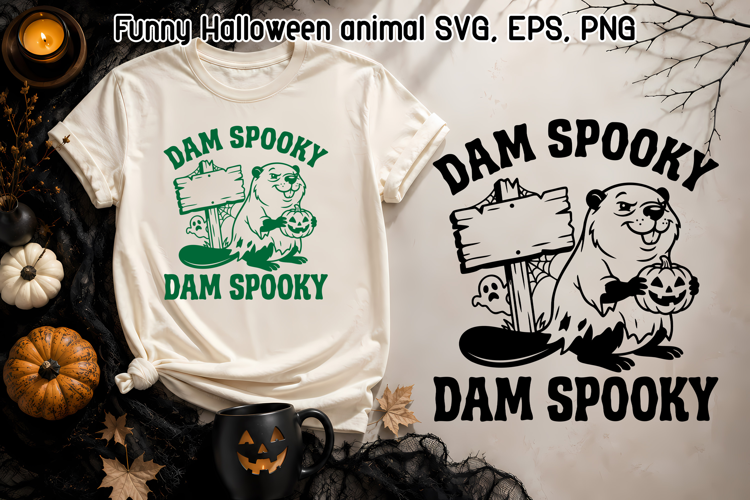 Funny Halloween Beaver SVG | Dam Spooky Design