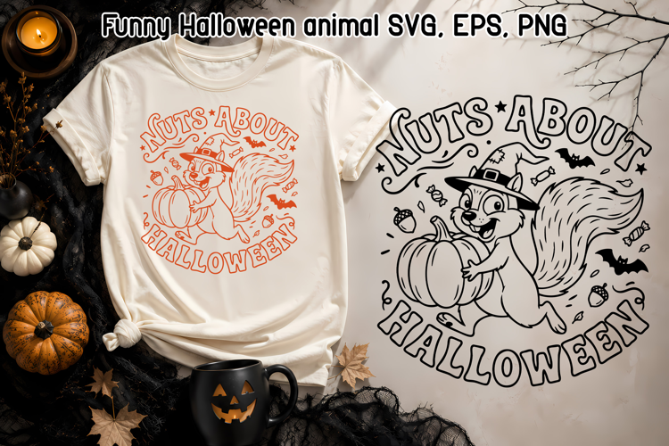 Funny Halloween Squirrel SVG | Nuts About Halloween Design