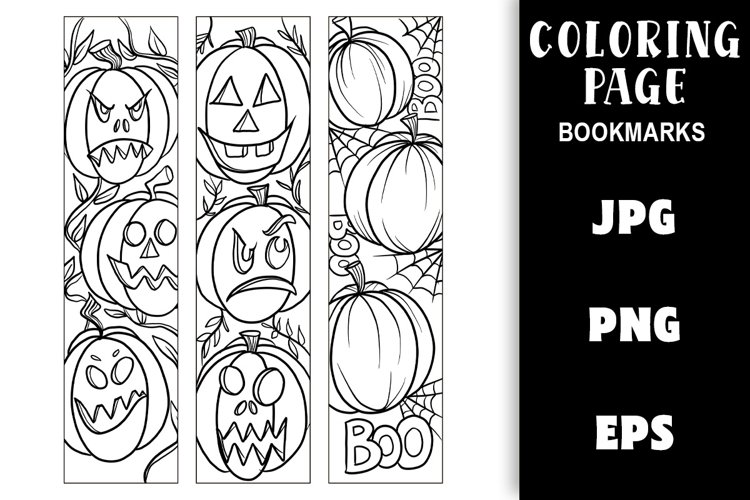 Coloring Activity Halloween Pumpkin Bookmarks To Colour