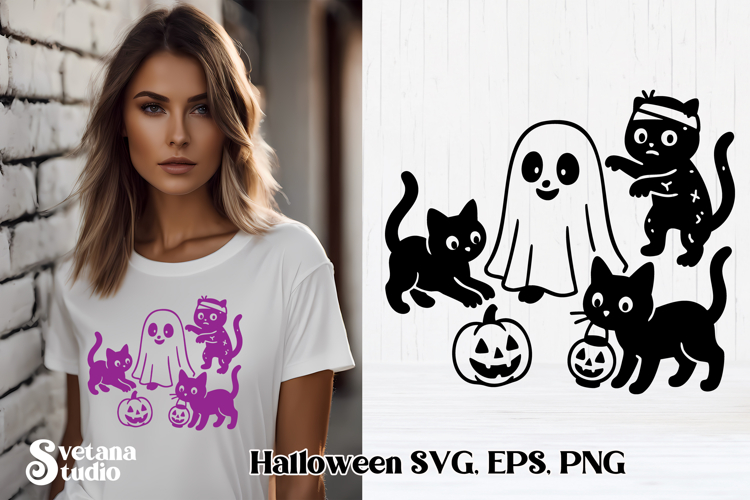 Scary Halloween cat SVG design | Halloween SVG