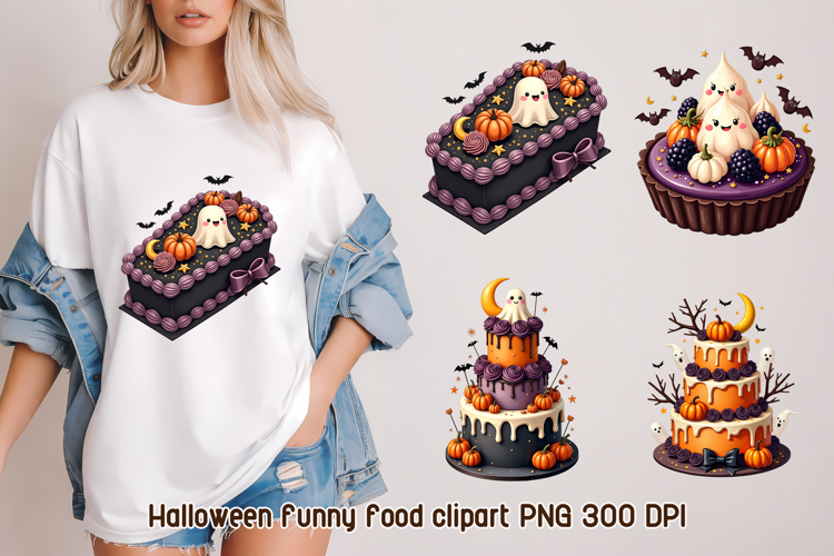 Spooky Cakes and Sweets Sublimation Clipart