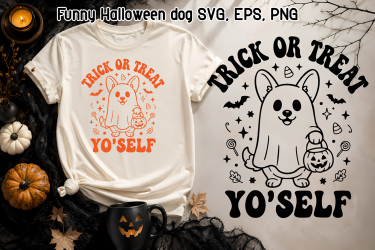 Funny Halloween Dog SVG | Trick or Treat Yourself