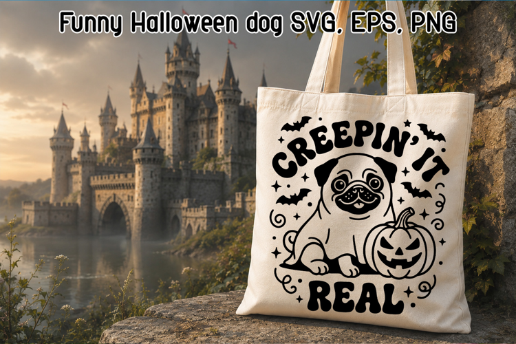 Funny Halloween Pug SVG | Creepin It Real Dog Clipart
