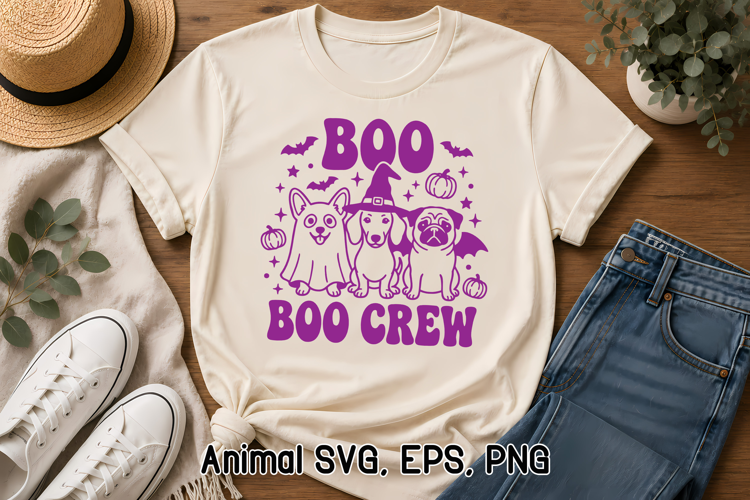 Boo Crew Dogs SVG | Funny Halloween Dog Clipart