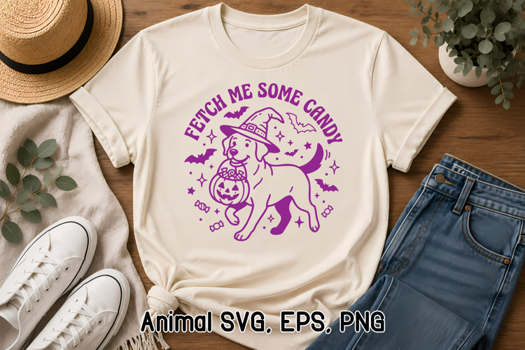 Fetch Me Some Candy Dog SVG | Halloween Dog Clipart