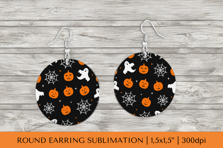 Halloween earring sublimation. Halloween round earrings 008