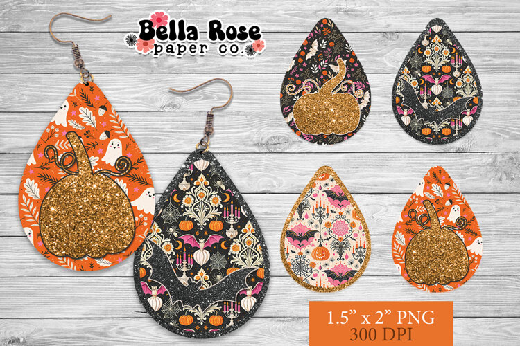 Halloween | Spooky | 4 Sets of Teardrop Earrings example image 1