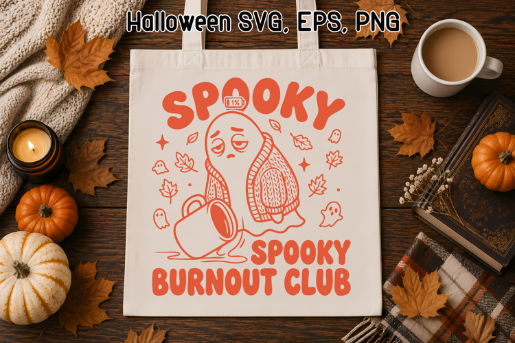 Spooky Burnout Club Ghost SVG Design | Halloween SVG
