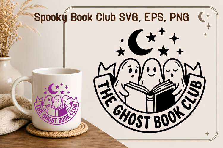The Ghost Book Club Halloween Reading SVG example image 1