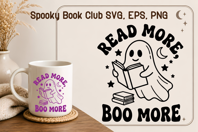 Read More Boo More Ghost Book Lover Halloween SVG