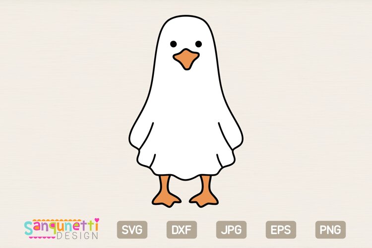 Halloween Goose Ghost SVG | Cute Spooky Goose Clipart example image 1