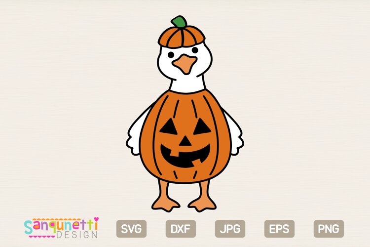 Halloween Goose SVG | Pumpkin Costume Goose Clipart example image 1