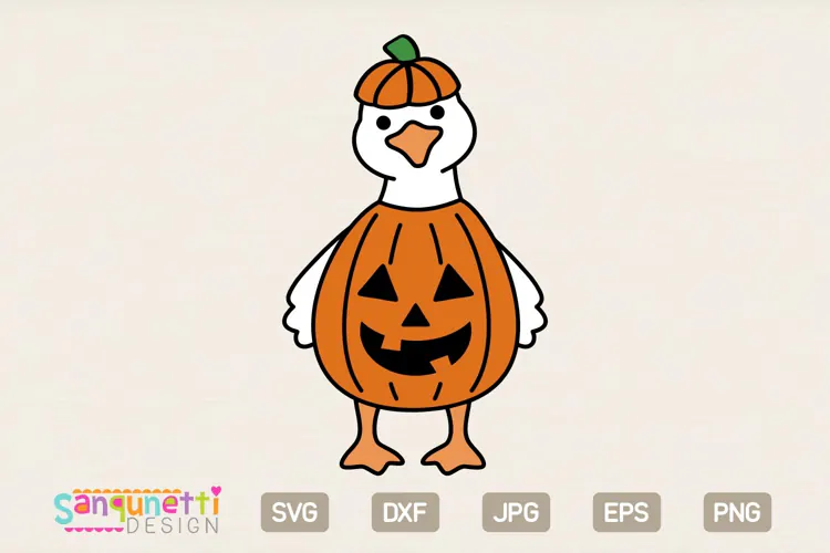 Halloween Goose SVG | Pumpkin Costume Goose Clipart
