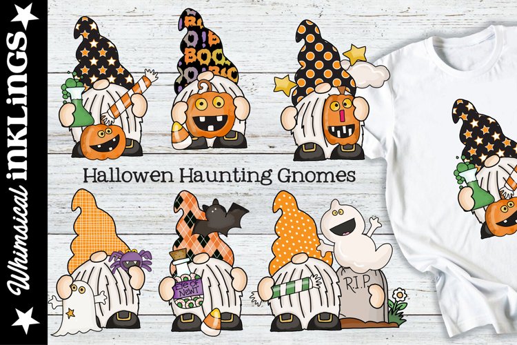 Halloween Haunting-Halloween Gnomes Sublimation Clipart example image 1