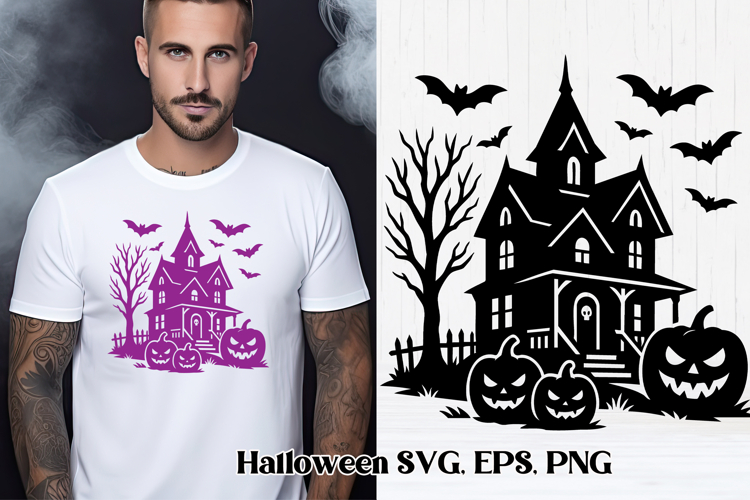 Halloween haunted house SVG design | Halloween SVG