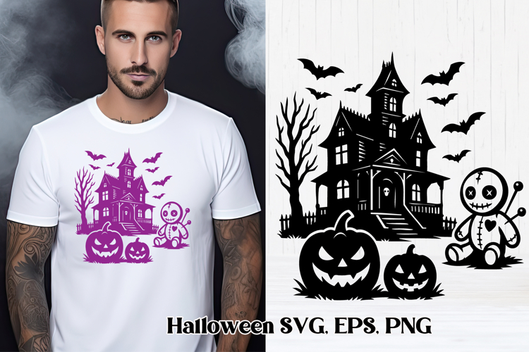 Halloween haunted house SVG design | Halloween SVG