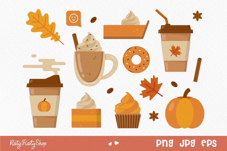 Pumpkin Spice Latte Clipart Fall Coffee Clipart