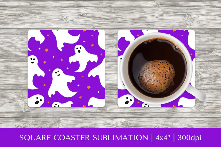 Halloween square coaster sublimation. Halloween coaster 12