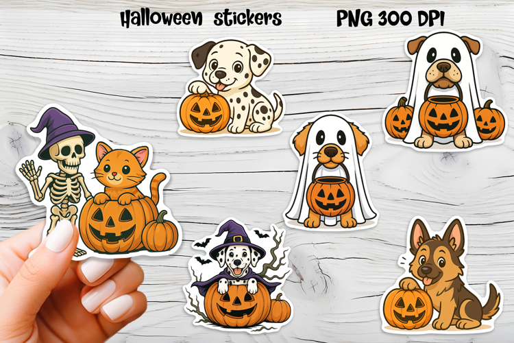 Halloween stickers PNG | Printable Halloween dog sticker