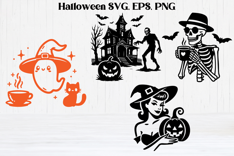 Halloween SVG design | Halloween silhouette SVG design
