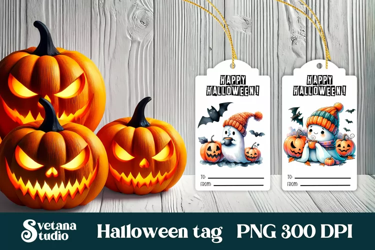 Halloween tags printable | Halloween ghost gift tag