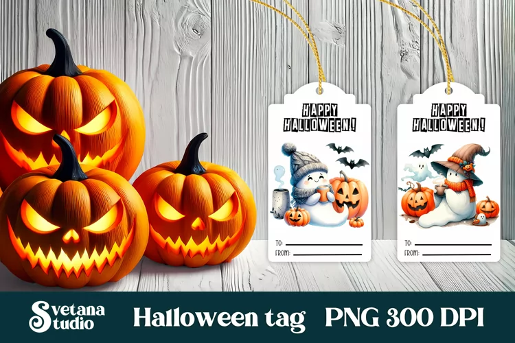 Halloween tags printable | Halloween ghost gift tag