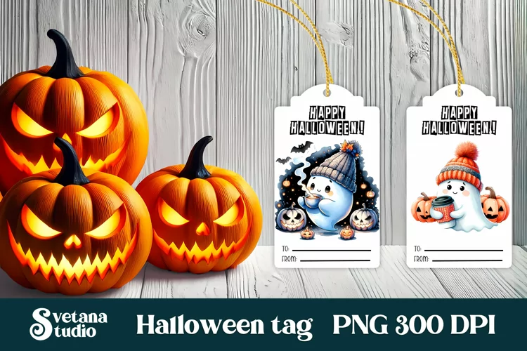 Halloween tags printable | Halloween ghost gift tag