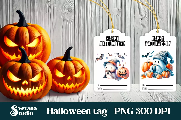 Halloween tags printable | Halloween ghost gift tag