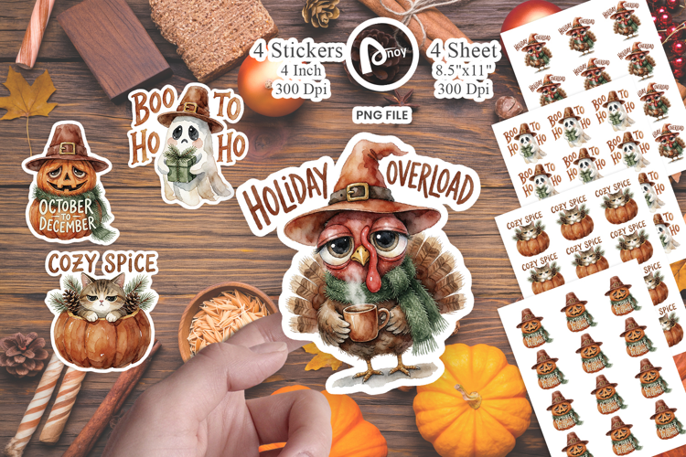 Hallowthanksmas Exhausted Sticker