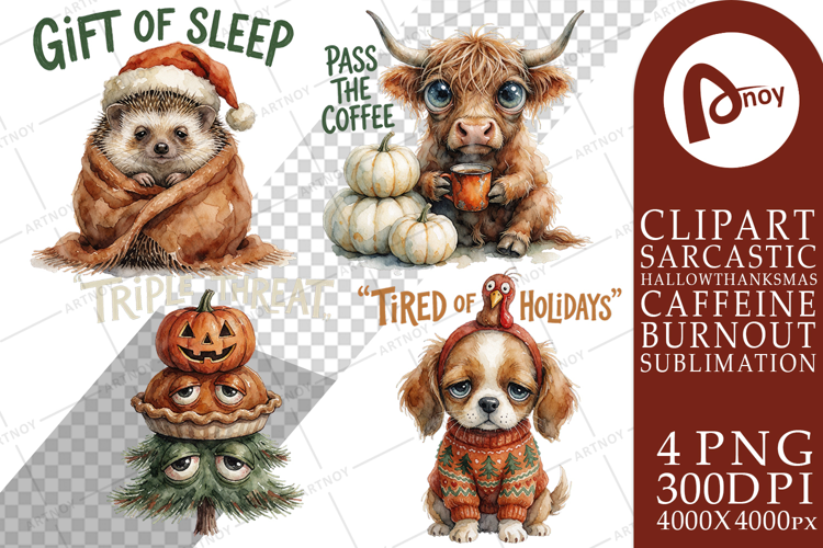 Hallowthanksmas Exhausted Sublimation