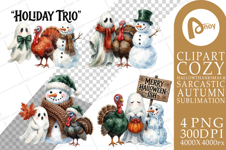Hallowthanksmas Trio Sublimation