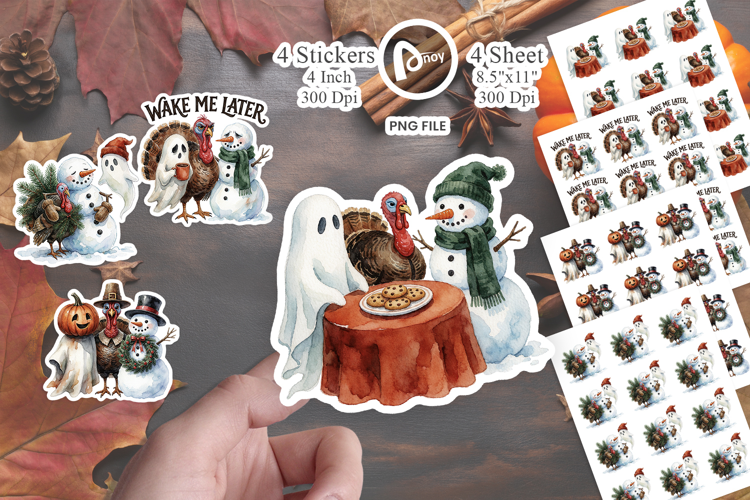 Hallowthanksmas Trio Hybrid Sticker