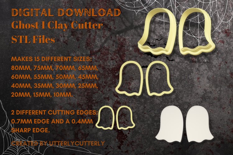 Ghost 1 Clay Cutter Earring -Cookie Cutter