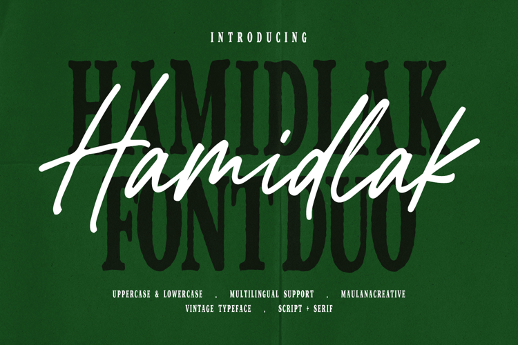 Hamidlak Font Duo Vintage Serif Signature Script