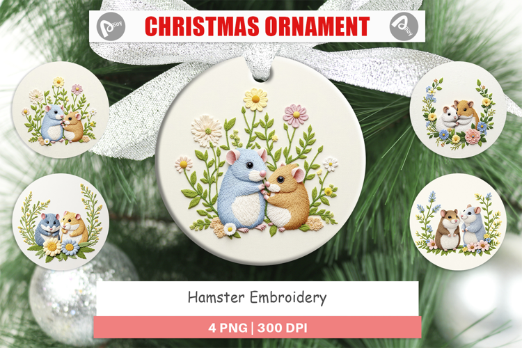 Ornament Hamster Embroidery
