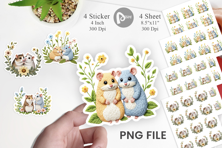 Hamster Embroidery Sticker