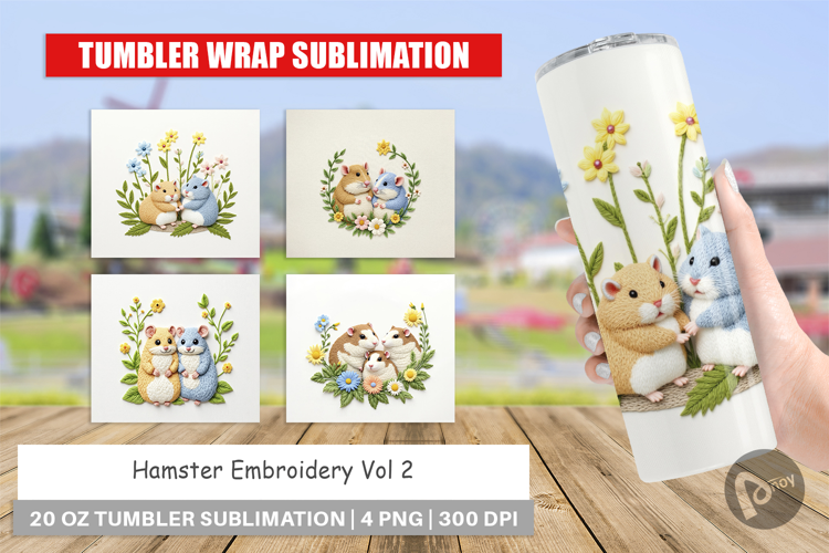 Tumbler Hamster Embroidery