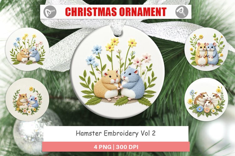 Ornament Hamster Embroidery example image 1