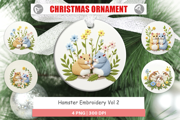 Ornament Hamster Embroidery