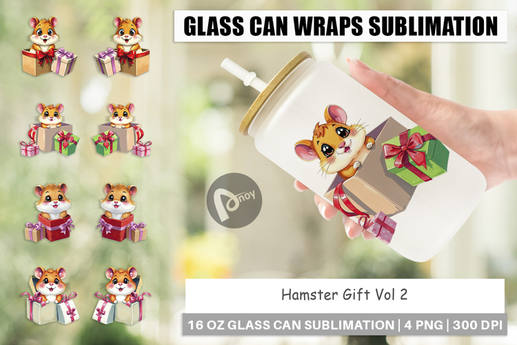 Glass Can Hamster Gift