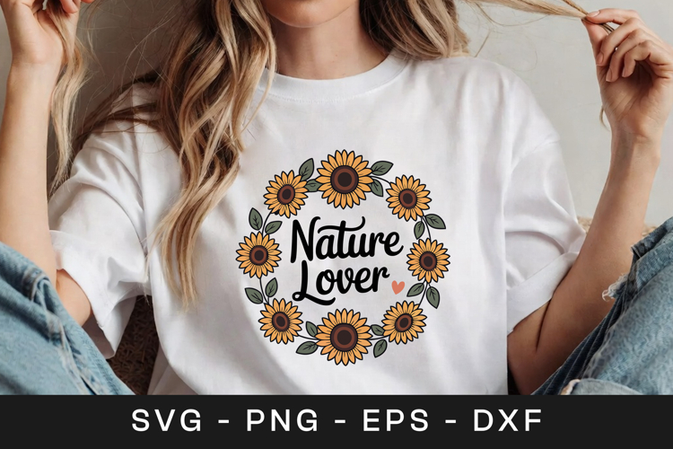 Nature Lover Sunflower Floral SVG PNG