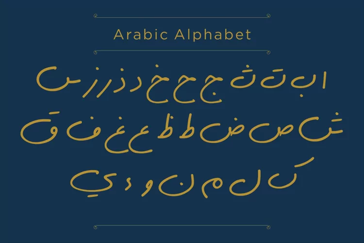 Hand Drawn Arabic Alphabet Calligraphy Fonts Style