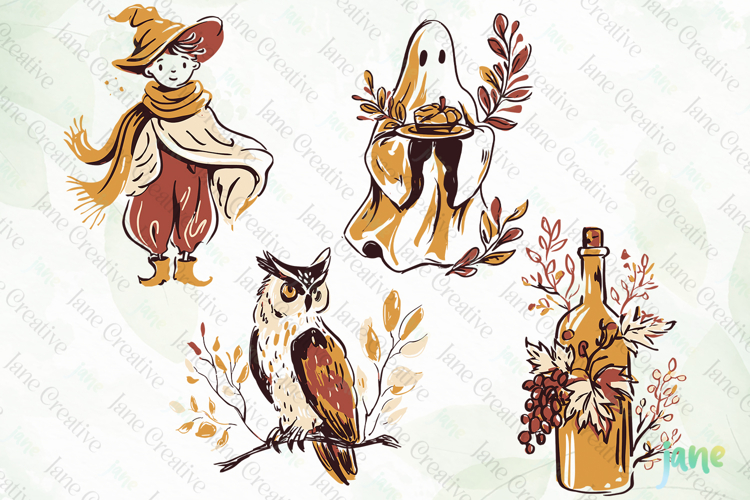Hand-Drawn Autumn Thanksgiving Elements SVG PNG