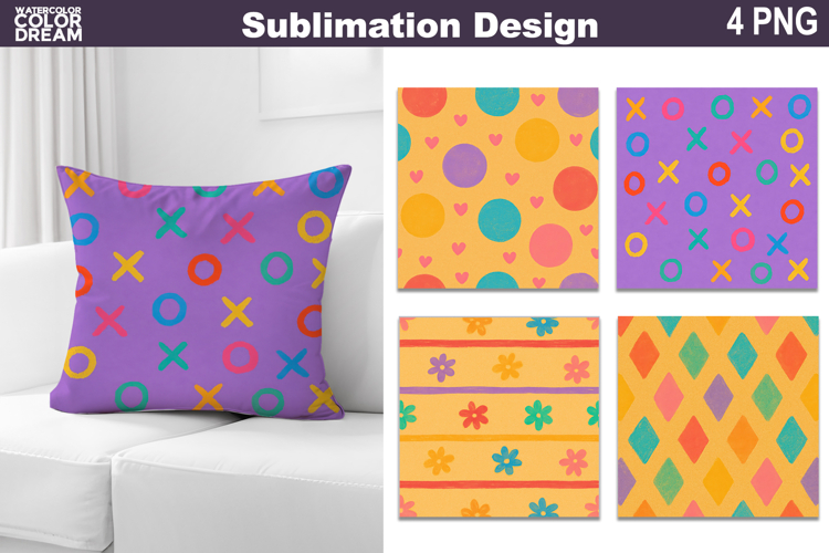 Hand-drawn Background Pillow | Bright Print