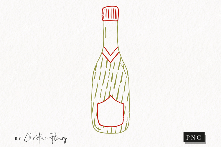 Hand Drawn Bottle Clipart | Christmas PNG