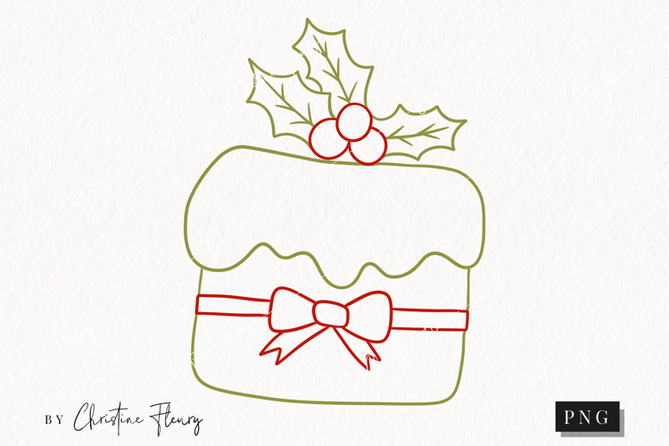 Hand Drawn Cake Clipart | Christmas PNG
