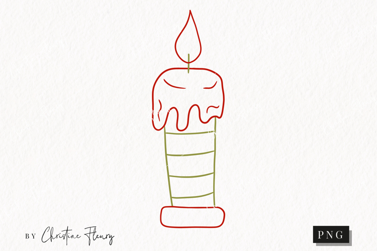 Hand Drawn Candle Clipart | Christmas PNG